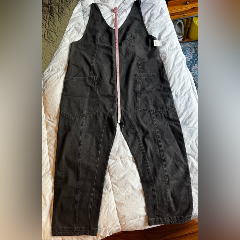 We The Free High Roller Jumpsuit in mineral black denim. NWT women’s size XL.